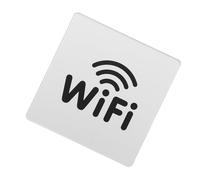 Abaodam Indicateur Wifi Acrylique Blanc Autocollant, Panneau Étanche 10x10 Cm pour Hôtel et Lieux de Loisirs, Rappel Couverture Wifi Minimaliste et Pratique