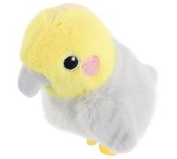 Abaodam Interactif pour Chat D'intérieur D’Oiseau Gris-Jaune avec Ailes Battantes, Activation Tactile, Son Réaliste et Fonction Rechargeable Acoustique Électronique pour Stimuler Le Jeu
