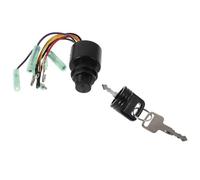 Abaodam Interrupteur à Clé D'allumage Marin 6 Fils en Laiton et Polyester, Contacteur de Démarrage pour Moteurs Hors-bord, Commutation Automatique, Équipement Bateau, Compatible Moteur