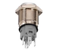 Abaodam Interrupteur Bouton-poussoir Métal Étanche 16 Mm pour Klaxon Moto Voiture, Bouton Klaxon Momentané Auto-réarmable, Remplacement pour Camion Bateau, Usage Style Aléatoire