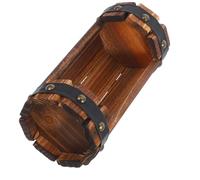 Abaodam Jardinière en Tonneau à Vin en Bois, Grosse Capacité, Café | Respirante et Facile à Entretenir, pour Balcon et Extérieur, Accueille Plusieurs Plantes, Style Rustique Simple