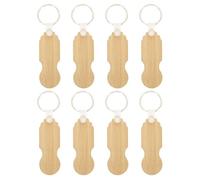 Abaodam Jetons de Chariot en Bambou 8 Pièces, Porte-clés Compact en Métal Élégant e Déverrouillage de Caddie Pratique pour Courses en Supermarché