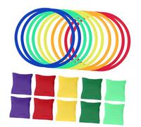 Abaodam Jeu de Anneaux et Sacs de Haricots pour Famille Portable avec Sac de Rangement Améliore la Coordination Œil Main Adapté Aux Jeux Dextérieur et Fêtes