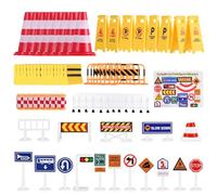 Abaodam Jeu de Panneaux de Signalisation Routière 18 Pièces en Plastique Lisse Ensemble Éducatif Garçon et Filles Garçons Filles Apprentissage Règles Sécurité Routière Accessoires