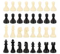 Abaodam Jeu de Pièces D’Échecs Internationales en Plastique Hauteur 65 MM 1 Set de Pions et Pièces de Remplacement Accessoires pour Jeu de Société pour Parties et Tournois