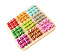 Abaodam Jeu de Société Sudoku en Bois Coloré pour Garçon et Filles Panneau Perforé Compact Mathématique Éducatif Jeu de Concentration et Apprentissage Arithmétique Fournitures Ludiques