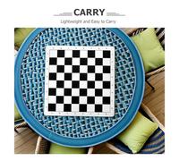 Abaodam Jeu D'Échecs Pliable Double Face 3 Pièces - Tapis D'Échecs Xiangqi Portable - Accessoires D'Échecs Chinois - Échiquier Pliable Marron Clair