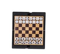 Abaodam Jeu D'échecs Pliable Portable en Cuir Fin Noir, Plateau Magnétique Échecs et Dames Internationales, Jeu Compact Léger pour Voyages et Loisirs, Accessoires Magnétiques Faciles