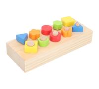 Abaodam Jeu Éducatif à Vis en Bois Coloré 1 Set, D'association de Formes Géométriques, Développement Motricité Fine et Reconnaissance des Couleurs pour Tout-Petits, à Vis Montessori Bébé
