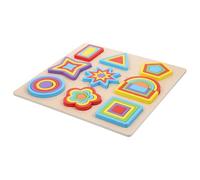 Abaodam Jeu Éducatif en Bois 1 Set Puzzle de Formes Géométriques Colorées Montessori pour Garçon et Filles Cognitif de Tri et Reconnaissance des Couleurs, Développement Motricité Fine
