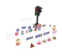 Abaodam Jeu Éducatif Signalisation Routière pour Garçon Fille Modèle de Barricades et Feux Plastique Apprentissage Sécurité Routière Pédagogique pour Garçons et Filles