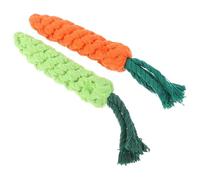 Abaodam Jouet pour Chien en Coton 2pcs Forme Carotte pour Chiot, Jouet à Mâcher Interactif pour Nettoyage des Dents et Jeu de Tir la Corde
