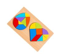 Abaodam Jouet Tangram Puzzle en Bois Coloré Cœur Et Œuf, Éducatif pour Nourrissons Et Tout-Petits, Développement Cognitif Et Coordination Œil-Main, Jeu De Formes Géométriques, 1 Set