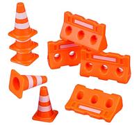 Abaodam Jouets Éducatifs Mini Cônes et Barrières de Signalisation Routière pour Garçon Fille Jeu Créatif de Circulation Plastique Lot de Apprentissage Précoce