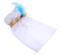 Abaodam Keffieh Léger pour Animaux Foulard pour Chiens et Chats Coiffe Arabe Petite Taille Accessoire Costume Fête Moyen-Orient Tissu Respirant Bleu Motif Plume Déguisement Original