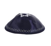 Abaodam Kippa Juive Traditionnelle Brodée en Polyester Étoile de David, Chapeau Rond Confortable et Portable pour Célébrations Juives et Longues Offices en Synagogue