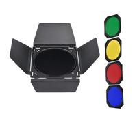 Abaodam Kit 1 Set Barrière Lumineuse à Lampe Flash Déflecteur en Alliage à Quatre Feuilles, Accessoire D'éclairage Facile à Installer pour Lampe Photographique