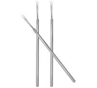 Abaodam Kit 3 Pièces D'outils de Nettoyage des Oreilles en Acier Inoxydable Argenté, Réutilisables et Faciles à Nettoyer Anneaux Triples pour Usage à Domicile Voyage