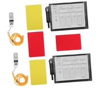 Abaodam Kit Arbitre Professionnel Standard avec Cartons Jaunes PVC Sifflet Métallique et Carnet de Notes Portable pour Football et Sports Collectifs