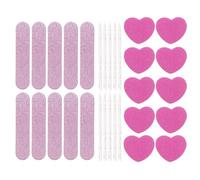 Abaodam Kit Complet D'outils pour Ongles Lime Éponge de Cœur, 10 Sets Portables en Mousse et Plastique, pour Manucure à Domicile et Saint-valentin
