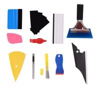 Abaodam Kit D’Outils 11 Pièces pour Pose Film Vitre Teinte Voiture, Raclette Caoutchouc et Cutter Lame Acier, Accessoire Covering Autocollant Professionnel pour Réparation Pare-Brise