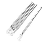 Abaodam Kit de 5 Stylos Liner pour Nail Art en Acier Inoxydable, Pinceaux Multifonction Manche Texturé Quadrillé, pour Vernis à Ongles Gel Liner et Dessin Précis des Ongles, Outil