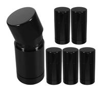 Abaodam Kit de 6 Flacons Plastiques Noirs Mat de 50g, Bouteilles Rechargeables en Pp, Étanches Toucher Confortable, pour Crème à Lèvres et Savons Liquides en Voyage