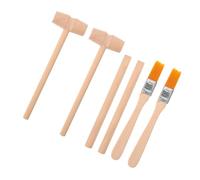 Abaodam Kit de Fouilles Archéologiques 6 Pièces pour Garçon et Filles - Marteau Bois Petit Burin Bois Brosse Douce - Kit D’Extraction de Pierres Précieuses et Œufs de Dinosaures