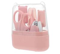 Abaodam Kit De Manucure Pour Garçon Fille Avec Coupe-ongles Ciseaux Et Cure-oreilles Un Étui Rose