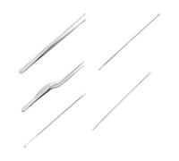 Abaodam Kit de Nettoyage des Oreilles 5 Pièces Cuillères de Formes Différentes Sûr et Confortable en Acier Inoxydable Outil Portable pour Éliminer le Cérumen pour Adultes