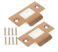 Abaodam Kit de Renforcement de Porte Extérieur 2 Sets Plaques en Acier Inoxydable et Plastique Cache Trou pour Serrure Solide et Protection Accès Non Autorisé