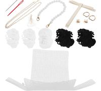 Abaodam Kit de Tricot pour Paquet à Main DIY Noir Fil de Laine et Matière Imitation Perle Accessoire pour Paquet Bandoulière à Main et Cabas Bricolage Créatif pour Débutants Matériel
