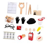 Abaodam Kit Détective pour Garçon et Filles 3-5 Ans, D’espionnage Éducatif Accessoires Complets, Outils de Détective Réalistes, Chapeau Inclus, pour Jeux D’Aventure et Rôle Ludique