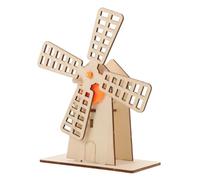 Abaodam Kit DIY Éolienne Rotative Bois pour Garçon Fille Modèle Éducatif Stem avec Mécanismes Pédagogique Montage et Expérience sur Énergie Éolienne