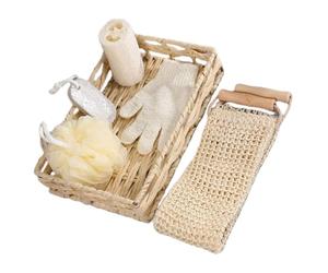 Abaodam Kit D'outils Brosse en Synthèse, Pierre Rectangulaire et Outil de Nettoyage du Dos pour Exfoliation et Soins Peau