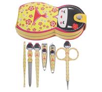 Abaodam Kit Manucure Professionnel Couleur Aléatoire 6 Pièces en Acier Inoxydable Paquet de Rangement, Outil Pratique pour Couper et Soigner à Domicile
