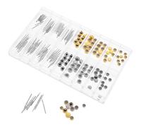 Abaodam Kit Réparation Montre avec Tige de Couronne en Cuivre, Barrette à Ressort et Pièces de Rechange Assorties, Coffret Compact pour Horlogers et Bricolage, Outil Portable Adapté