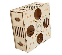 Abaodam Labyrinthe en Bois pour Hamster Tunnel Jouet Labyrinthe pour Hamster Anneau à Trous Circulaires Mini-Espace Facile à Nettoyer Gerbilles Chinchillas Petit Animal Domestique