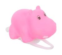 Abaodam Lampe pour Vélo Garçon et Filles Motif Hippopotame Colorée sans Son Accessoire Guidon en Plastique Solide avec Pile Bouton Fixation Silicone Élastique Adaptable 7-13 CM