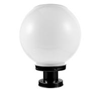 Abaodam Lampe Solaire Pilier Extérieure Étanche avec Globe LED Blanc 20 Cm, Socle Noir en Acier Inoxydable, Lumière Solaire de Jardin pour Clôture, Terrasse et Allée - Éclairage