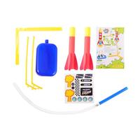 Abaodam Lanceur Pneumatique Fusée Spatiale Eva Rouge-Orange pour Garçon et Filles, Extérieur Créatif Angle de Réglable, Jouets pour Garçon et Filles, Lanceur de Nouveautés, Jouets