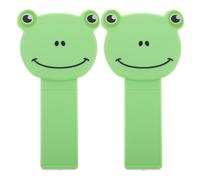 Abaodam Lève-siège de Toilette Autocollant Vert, Lot de 2, Design Cartoon Mignon en Plastique, Poignée Adhésive pour Maison et Voyage