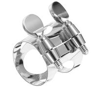 Abaodam Ligature Nickelée à Double Vis pour Clarinette Soprano Sib, Clip Réglable Compatible Embouchure, Accessoire de Musique pour Instruments à Vent Bois, Finition Argentée