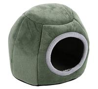 Abaodam Lit Chaud pour Animaux De Compagnie Nid Chaleureux en Coton Pelucheux Ferm√© XS Vert Fonc√© Hiver pour Petits Hamsters Et Petits Rongeurs
