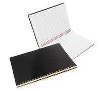 Abaodam Livre de Tenue de Registres Excel 2pcs Couverture Pp Noir, 60 Feuilles Papier Lignées Verticales et Horizontales, Gestion Financière et Comptabilité pour Usage Professionnel