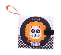 Abaodam Livre En Tissu Pour Bébés Livre D'éducation Précoce Tissu Doux Et Résistant Animaux En Noir Et Blanc Jouet D'apprentissage Taille Compacte 1 Pièce