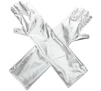 Abaodam Longs Cuir Verni Argentés pour Femme Ajustés et Extensibles Confortables et Résistants pour Costumes Martiens Fêtes Années et Soirées