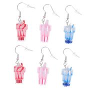 Abaodam Lot 3 Paires Boucles D'oreilles Pendantes en Acrylique Motif Glace Coloré pour Femmes et Filles, Boucles Oreilles Fantaisie Créatives, Accessoires Mode Printemps Été Automne Hiver