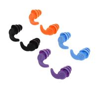 Abaodam Lot 4 Paires Bouchons D'oreilles Étanches en Silicone Souple pour Natation Adultes, Réutilisables, Protection Eau, Multi-couleurs Boîte de Rangement Antiperte, Sports