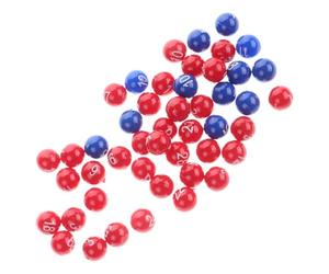 Abaodam Lot de 1 Set de Paquet de 50 Boules de Tirage au Sort Numérotées en Plastique Robuste, Petites Boules de Loto pour Activités de Fête et Loterie à Domicile, Accessoires